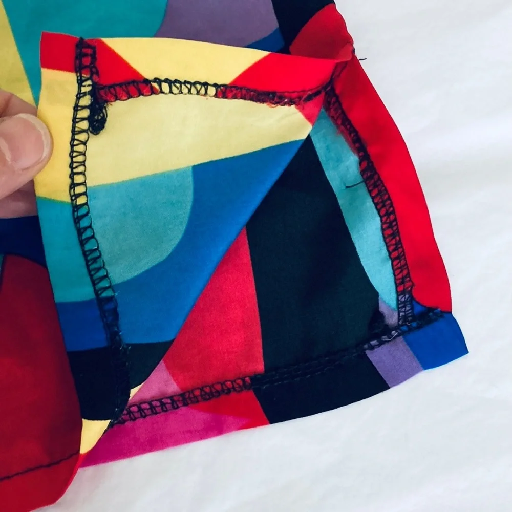 VINTAGE 80s desidual print silky Tank top - Picture 6 of 7